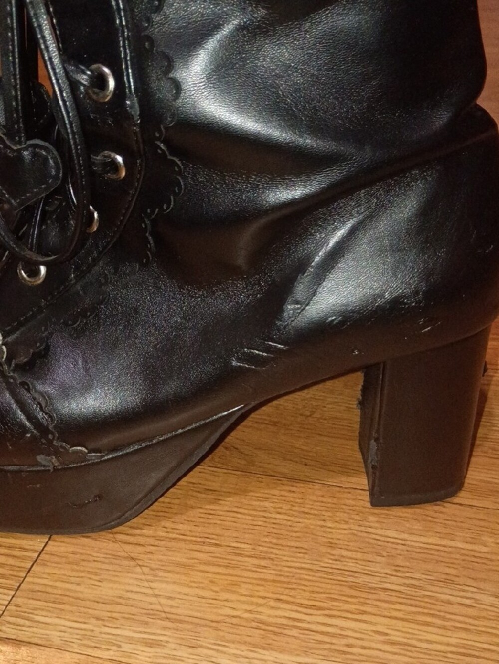 ANGELIC IMPRINT HEART CUTOUT PLATFORMS — ARCHIVE PIECE - Picture 8 of 16